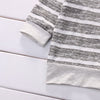 3 Pieces Outfit Gray Cotton Striped Clothes for your baby boy 0-12M