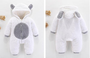 Baby Winter Hoodie Rompers For Boys And Girls 3-12M