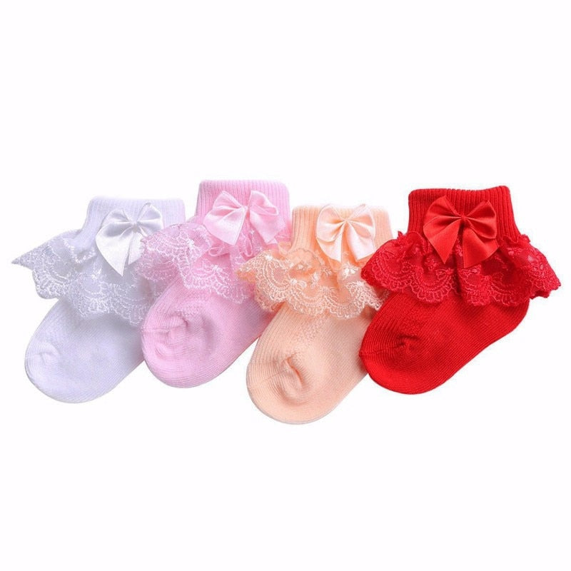 Bow Lace Baby Socks for Girls
